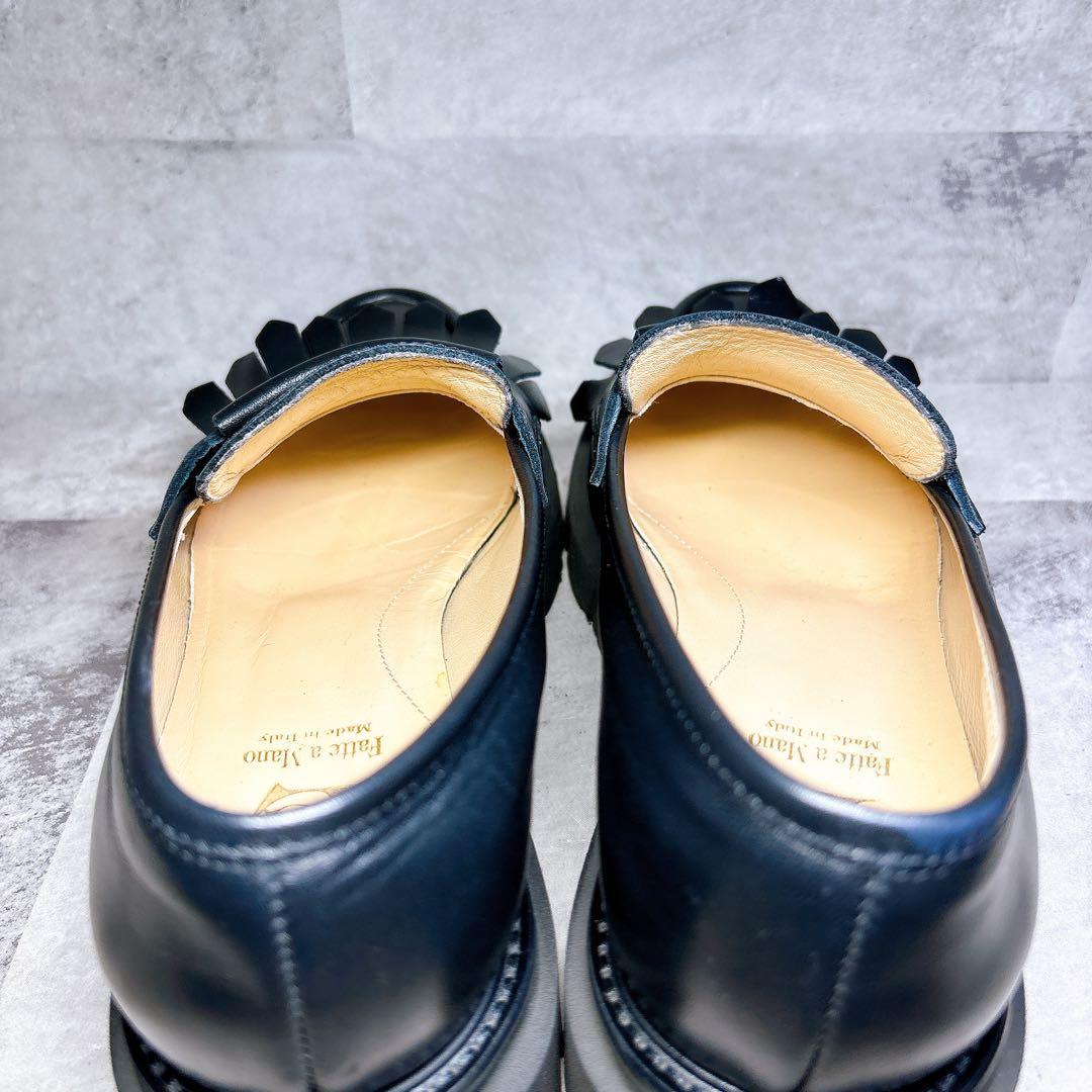 人気✨Luca Grossi フリンジローファー 37 本革 厚底 黒