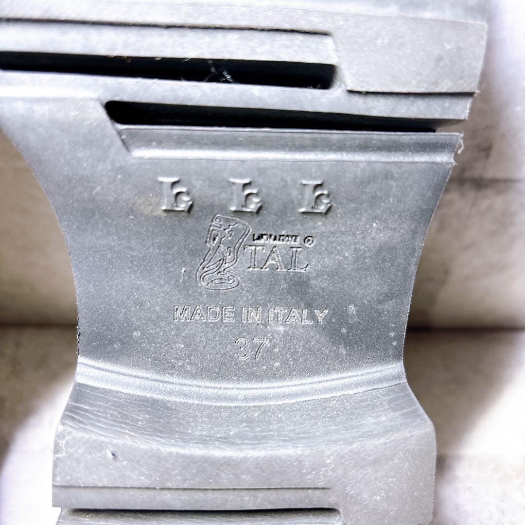 人気✨Luca Grossi フリンジローファー 37 本革 厚底 黒