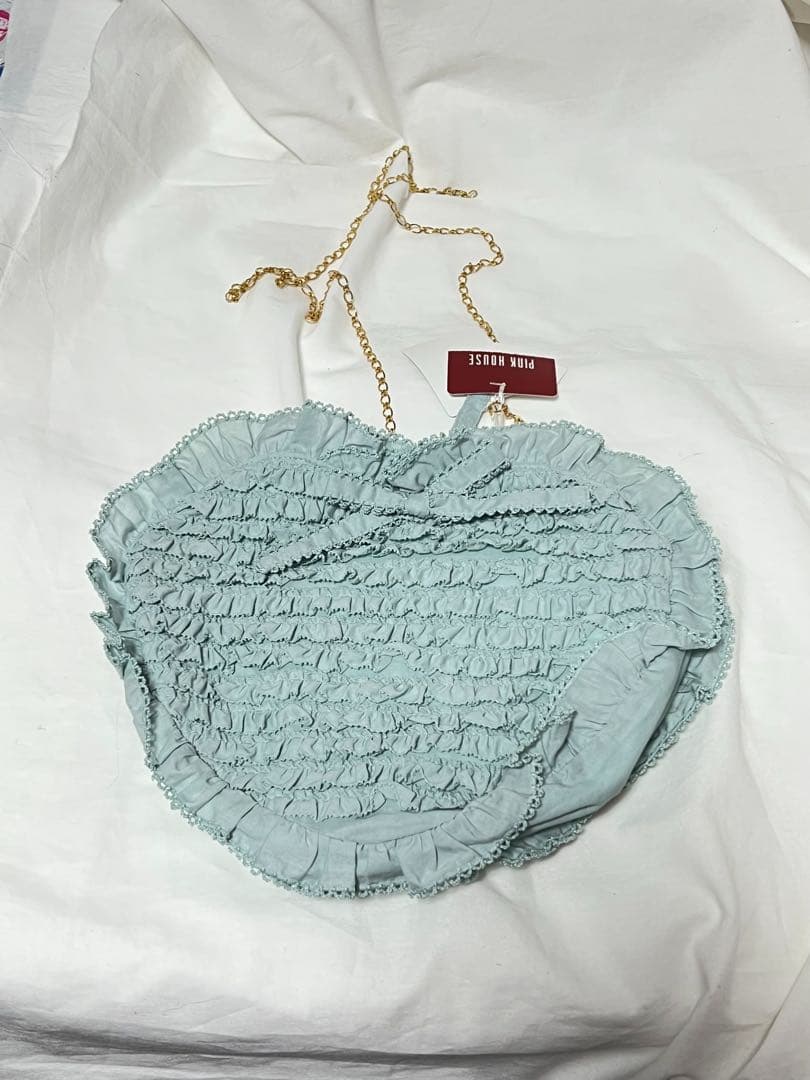 匿名配送/新品未使用 ピンクハウス ピコフリルハートポシェット 水色