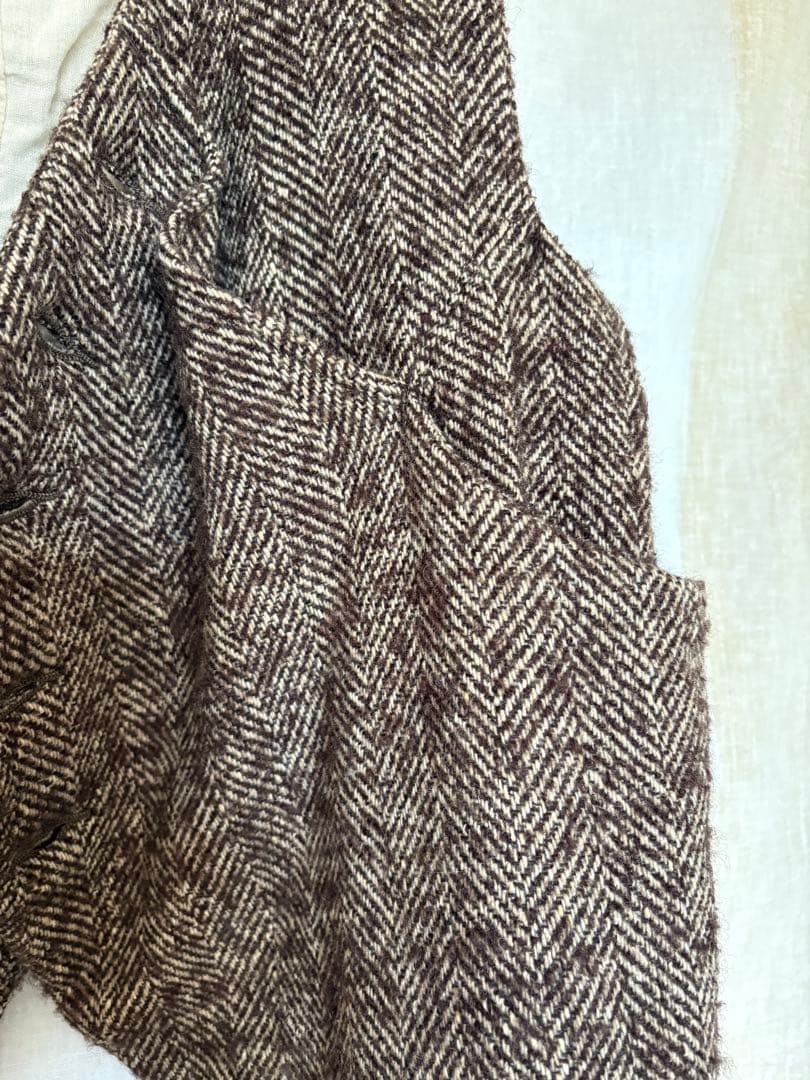 キャピタル　パンベスト　ウールブラウンヘリンボーン サイズ1 Mサイズ程度