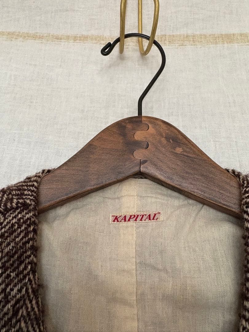 キャピタル　パンベスト　ウールブラウンヘリンボーン サイズ1 Mサイズ程度