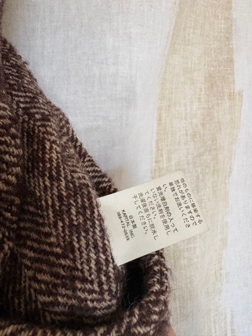 キャピタル　パンベスト　ウールブラウンヘリンボーン サイズ1 Mサイズ程度