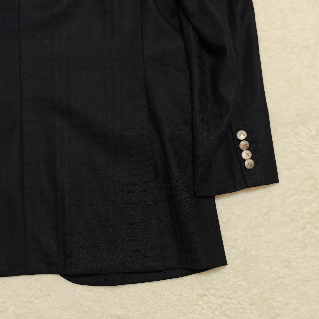 美品✨バーバリーロンドン　テーラードジャケット　カシミヤ混　ノバチェック　黒