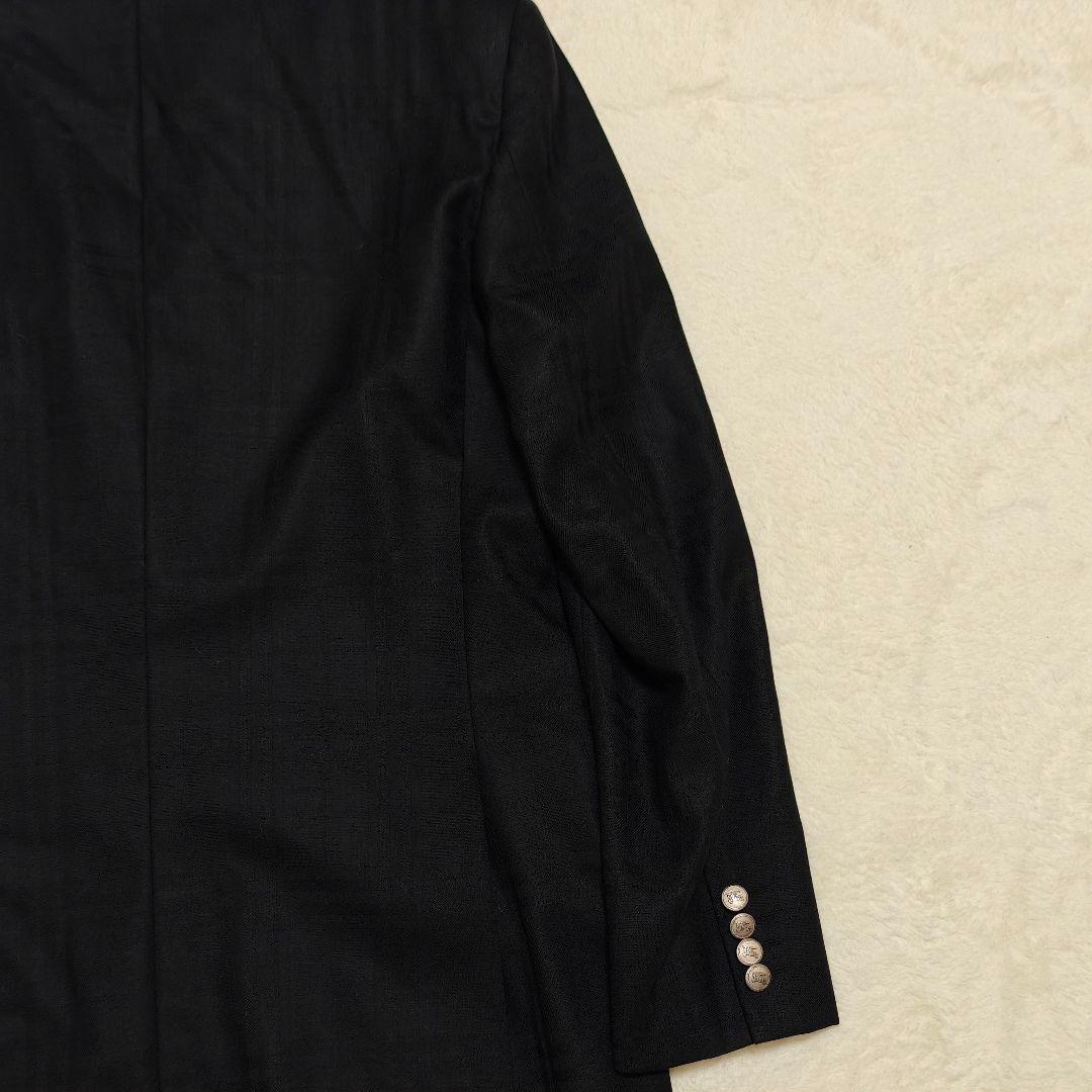 美品✨バーバリーロンドン　テーラードジャケット　カシミヤ混　ノバチェック　黒