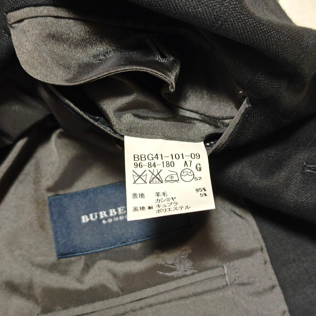 美品✨バーバリーロンドン　テーラードジャケット　カシミヤ混　ノバチェック　黒