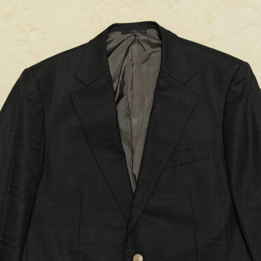 美品✨バーバリーロンドン　テーラードジャケット　カシミヤ混　ノバチェック　黒