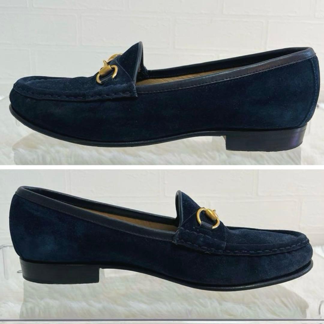美品✨GUCCI ホースビット　ローファー　24.5 ネイビー　スエード　箱あり