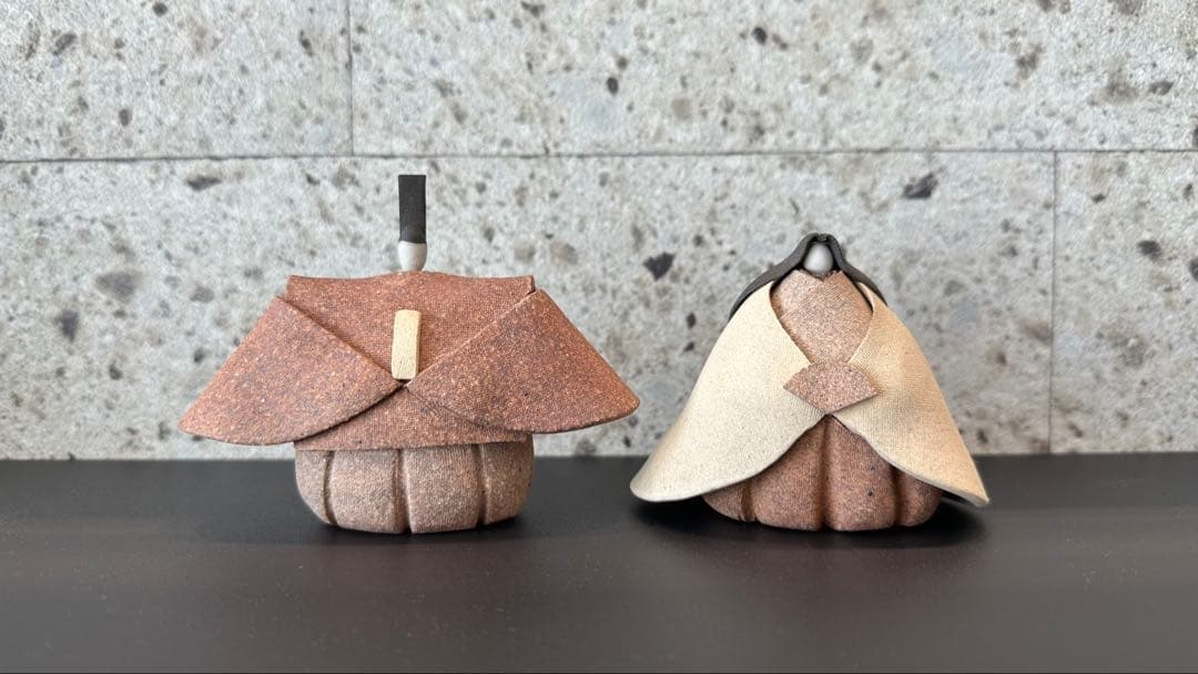 永田みどり　陶雛セット　ナチュラン限定　古陶里　ひなまつり　雛人形