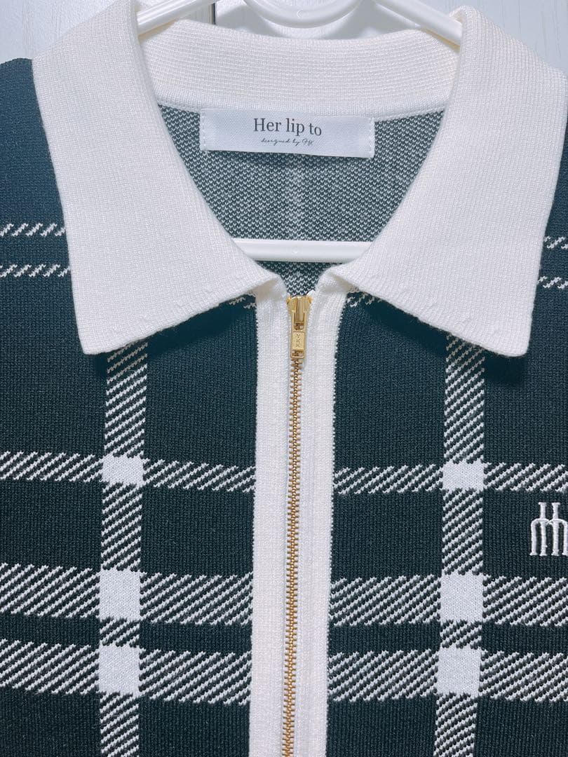 ワンピース her lip to Trois Logo Knit Mini Dress