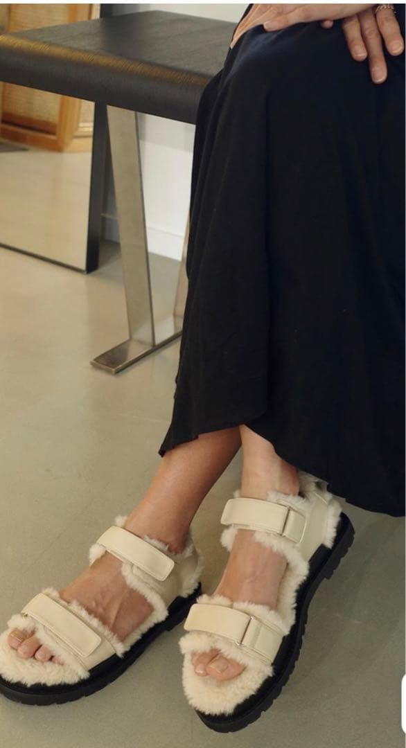 完売HEWN ヒューン　ボアサンダル　37 24cm フラットシューズ