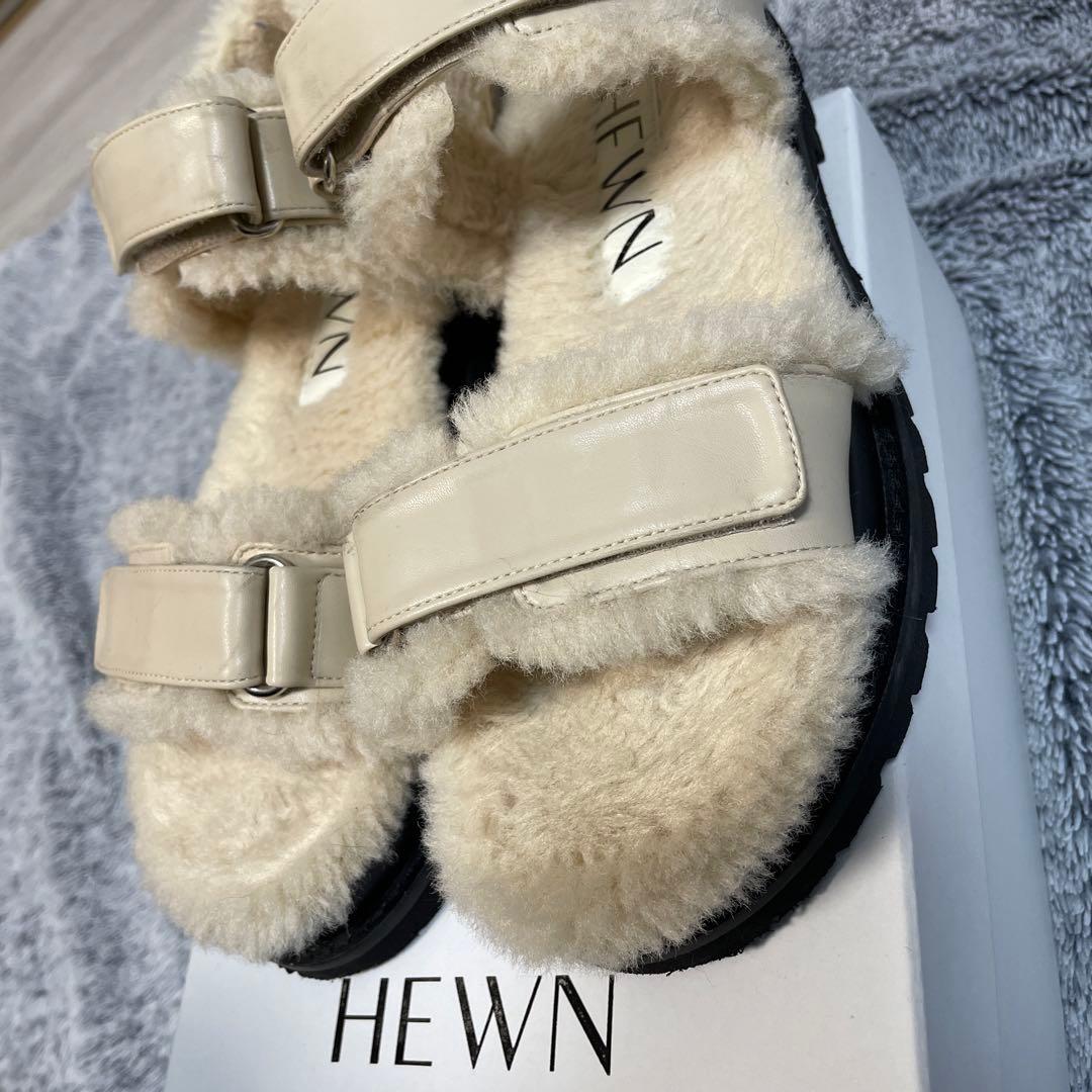 完売HEWN ヒューン　ボアサンダル　37 24cm フラットシューズ