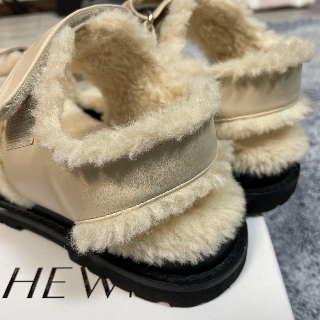 完売HEWN ヒューン　ボアサンダル　37 24cm フラットシューズ