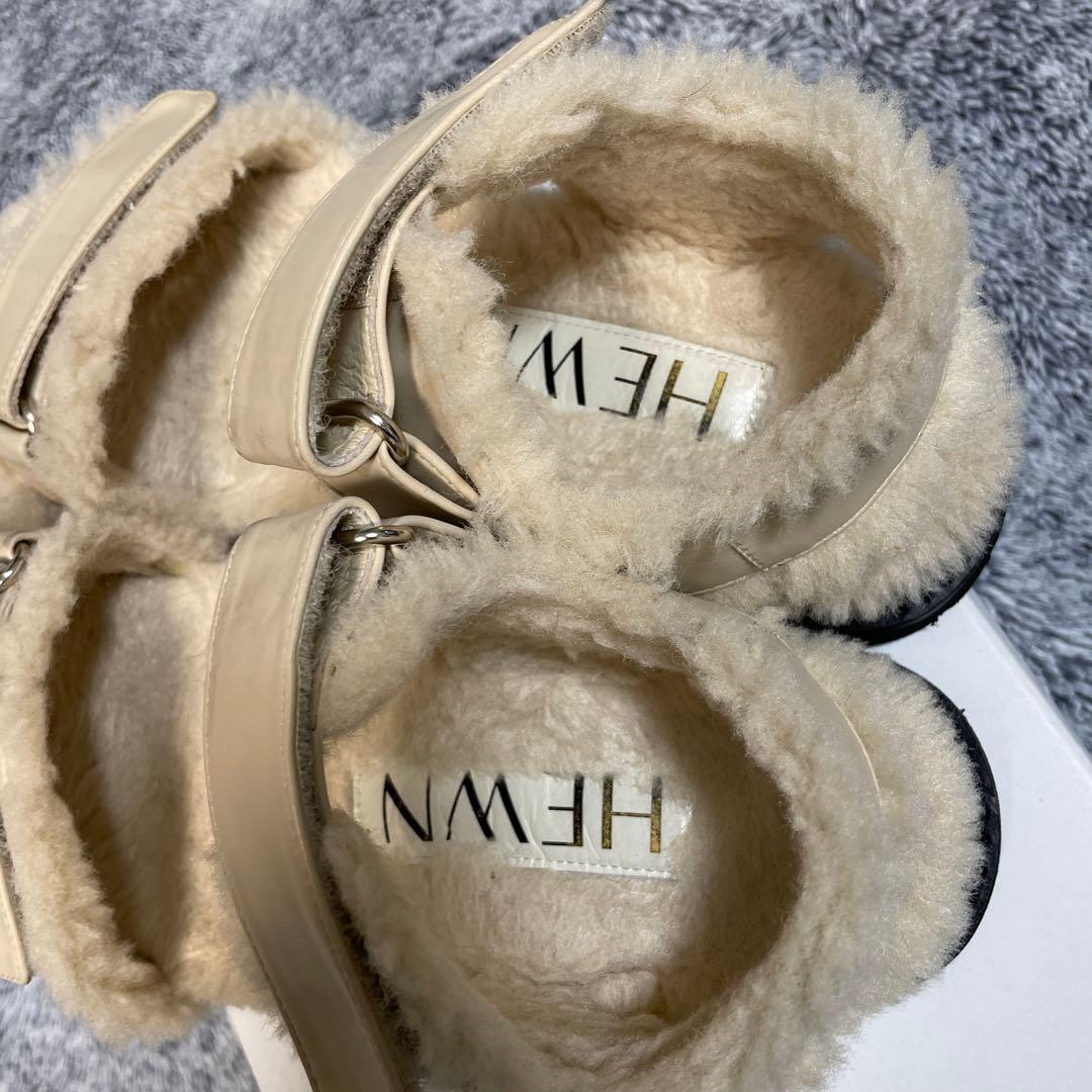 完売HEWN ヒューン　ボアサンダル　37 24cm フラットシューズ