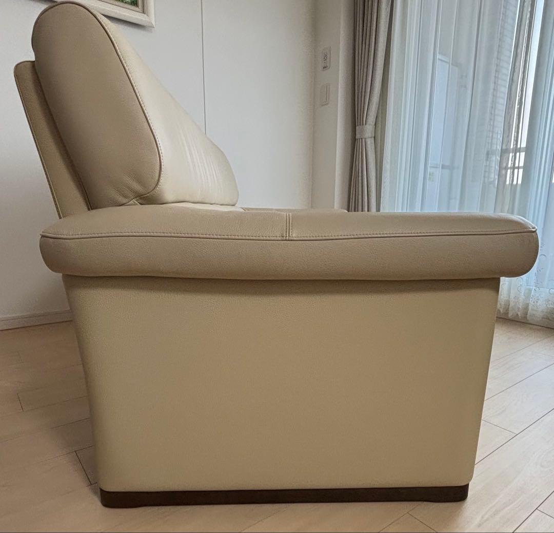 浜本工芸 革張地 3人掛けソファ