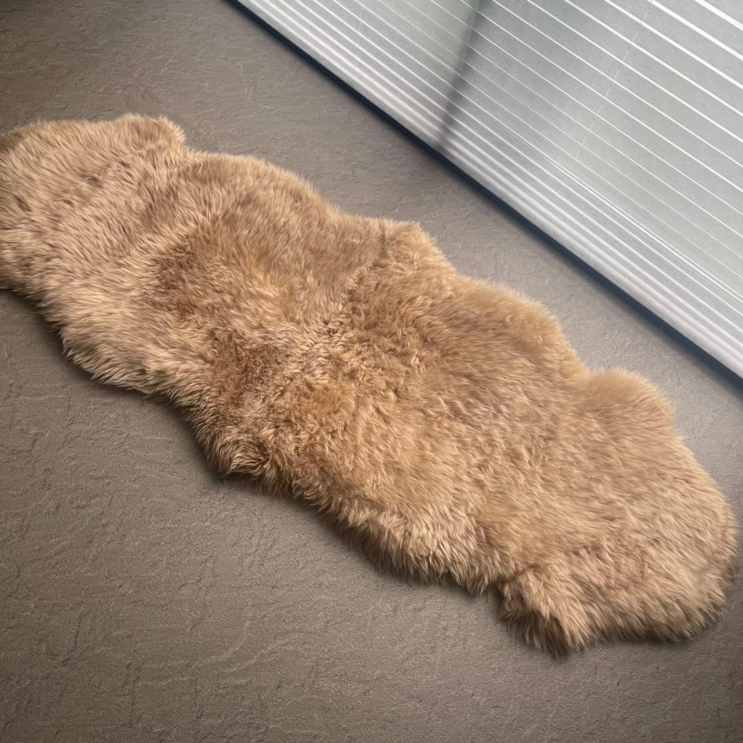 BOMA 長毛ムートンラグ　2匹　ブラウン