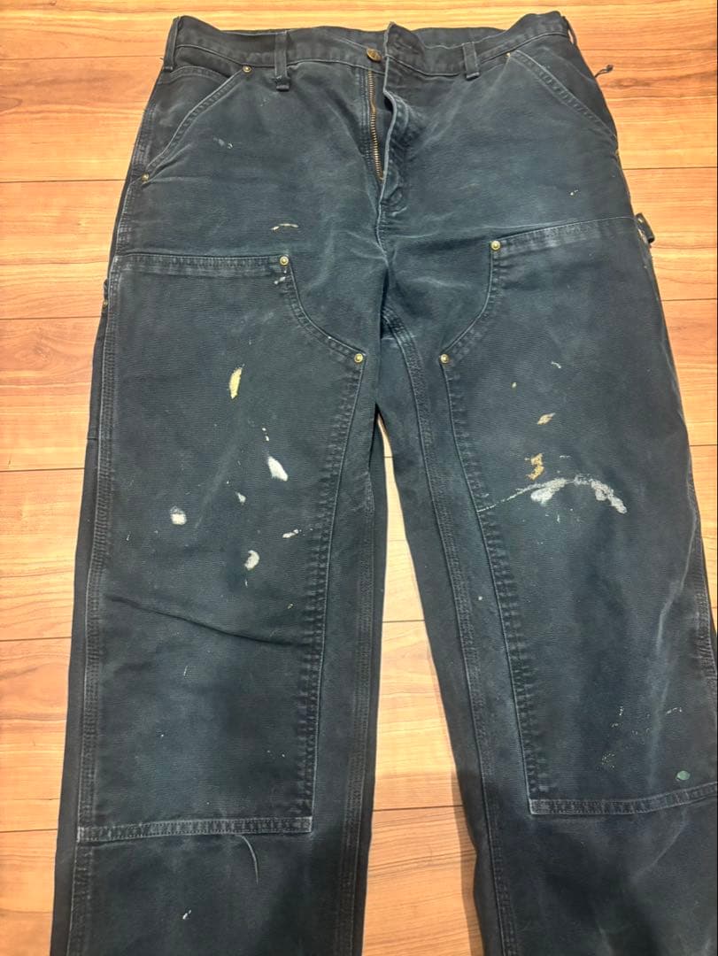 Carharttダブルニー ブラックB136 BLK W33L32