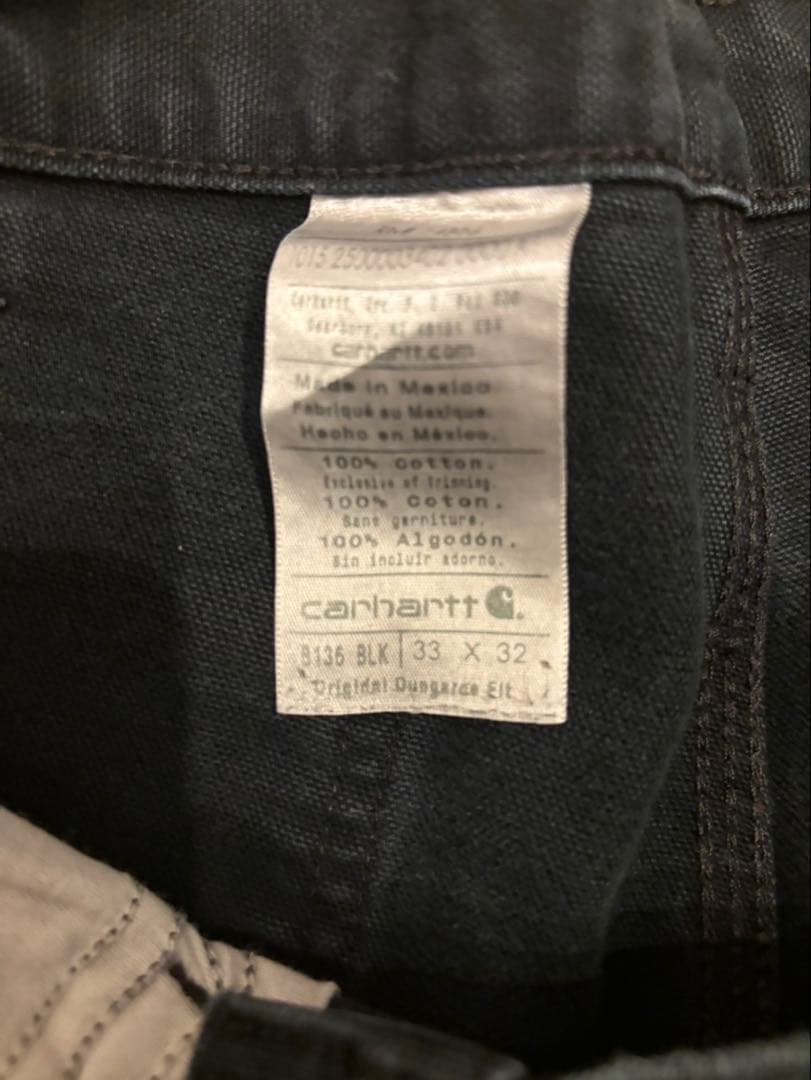 Carharttダブルニー ブラックB136 BLK W33L32