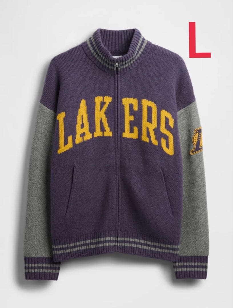 GAP カシミヤタッチ NBA Lakers ジップアップセーター