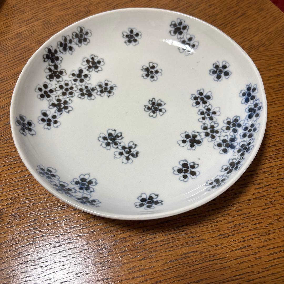 正木春蔵　染付桜文皿3枚