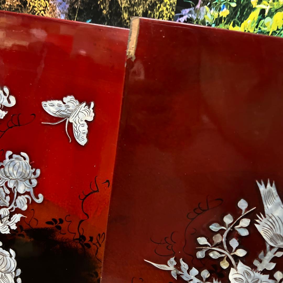 螺鈿　螺鈿細工　漆工　壁飾り 古美術品 漆芸