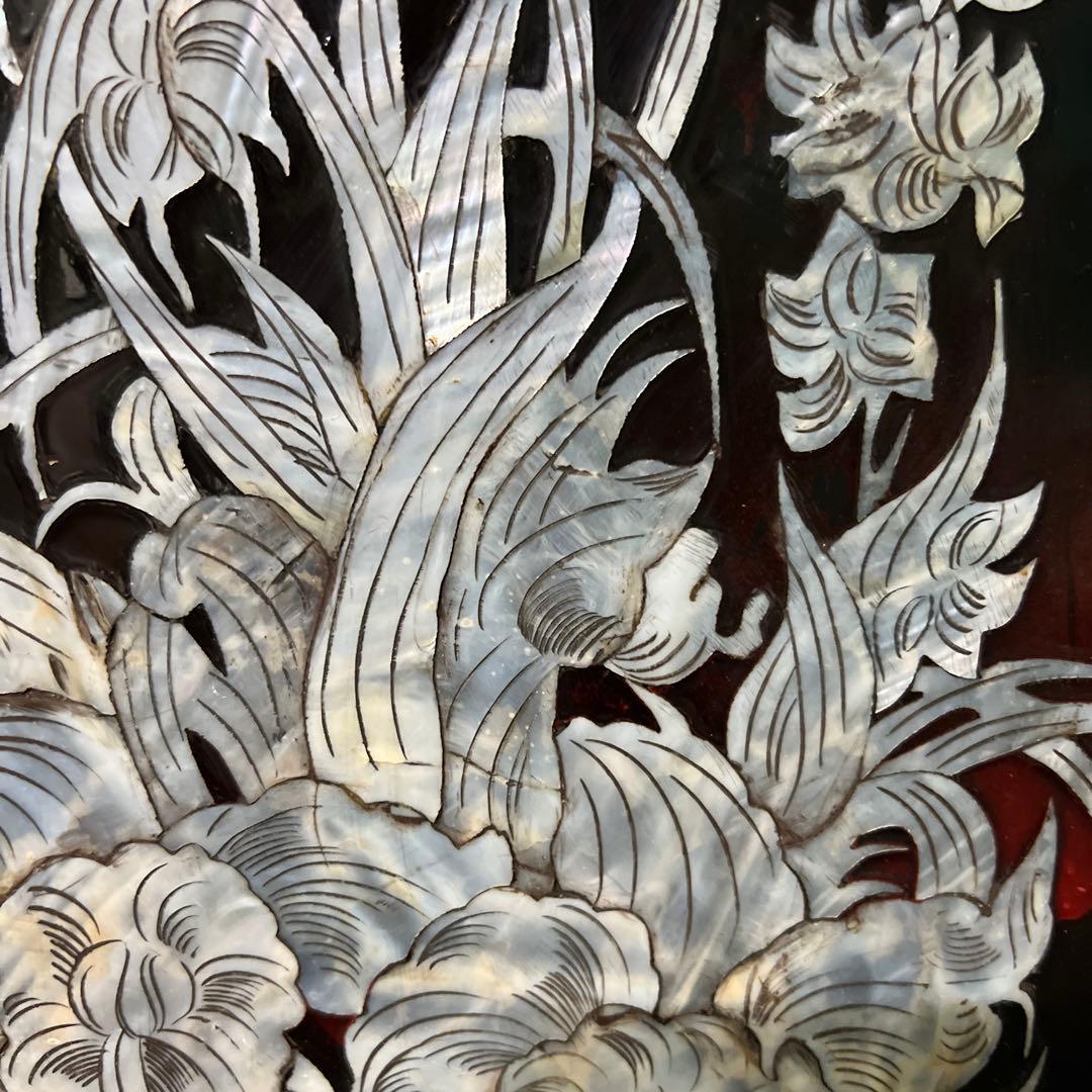 螺鈿　螺鈿細工　漆工　壁飾り 古美術品 漆芸