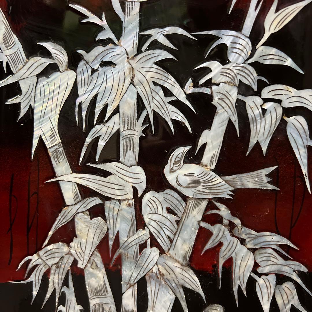 螺鈿　螺鈿細工　漆工　壁飾り 古美術品 漆芸