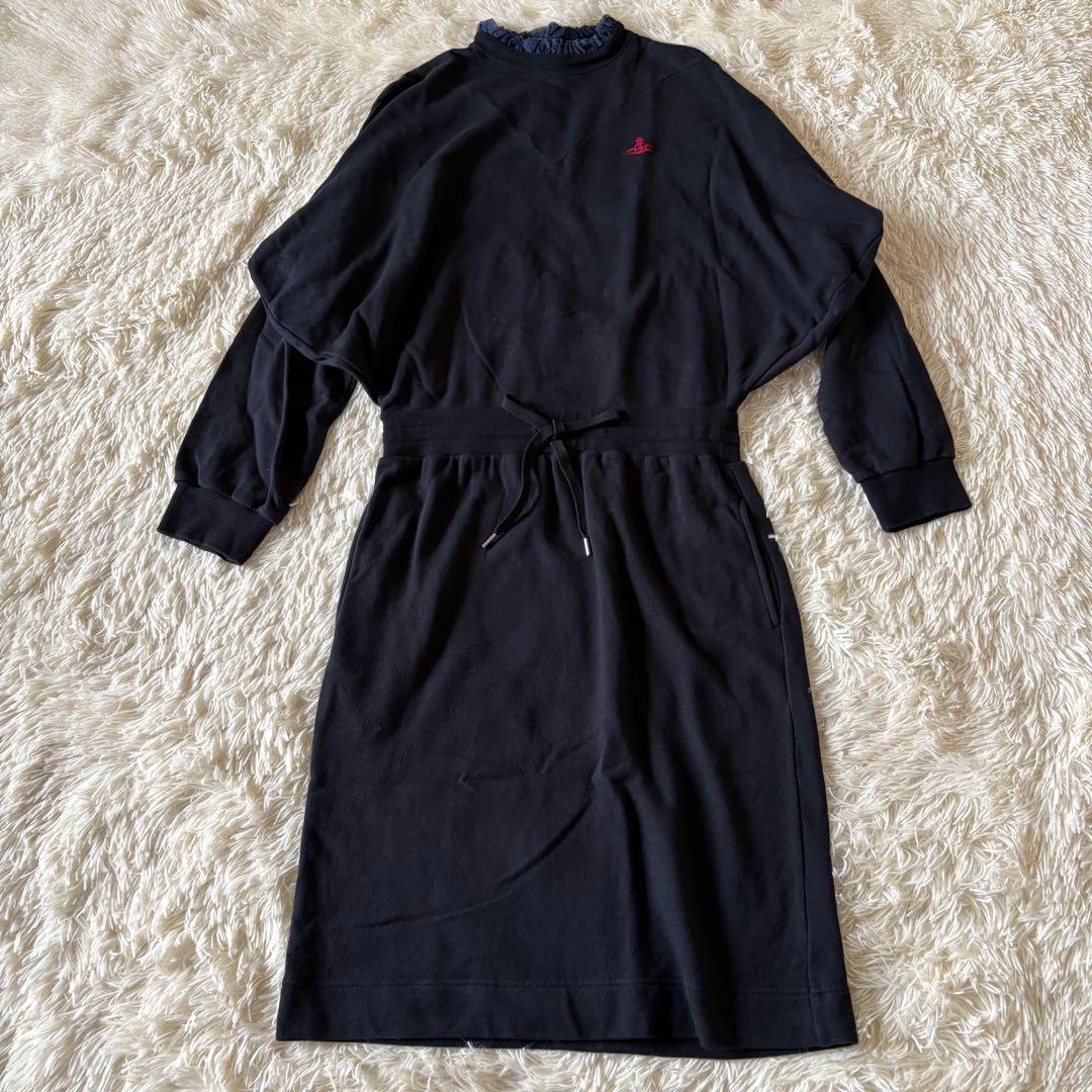 良品✨ ヴィヴィアンウエストウッド　変形スウェットワンピース　フリル　オーブ刺繍