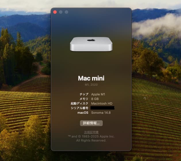 Apple Mac mini 2020年モデル M1 / 8GB / 256GB