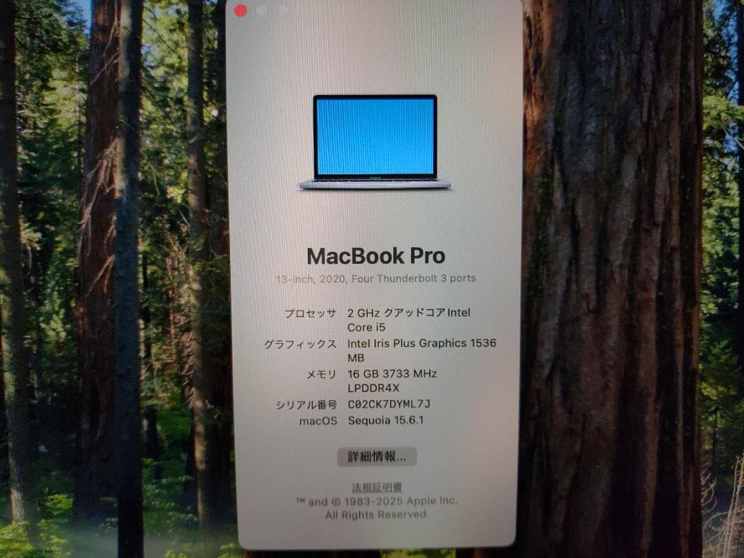 訳アリ Macbook Pro A2251 メモリ 16GB/SSD 1TB