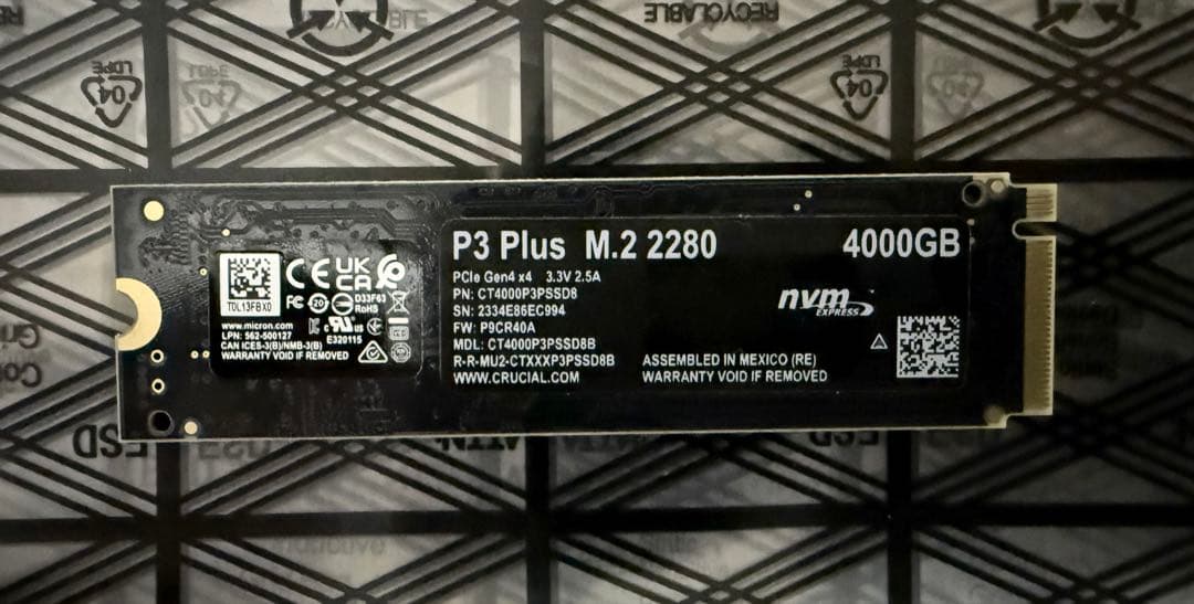 内蔵型SSD Crucial P3 Plus 4TB SSD PCIe4.0 M.2 2280