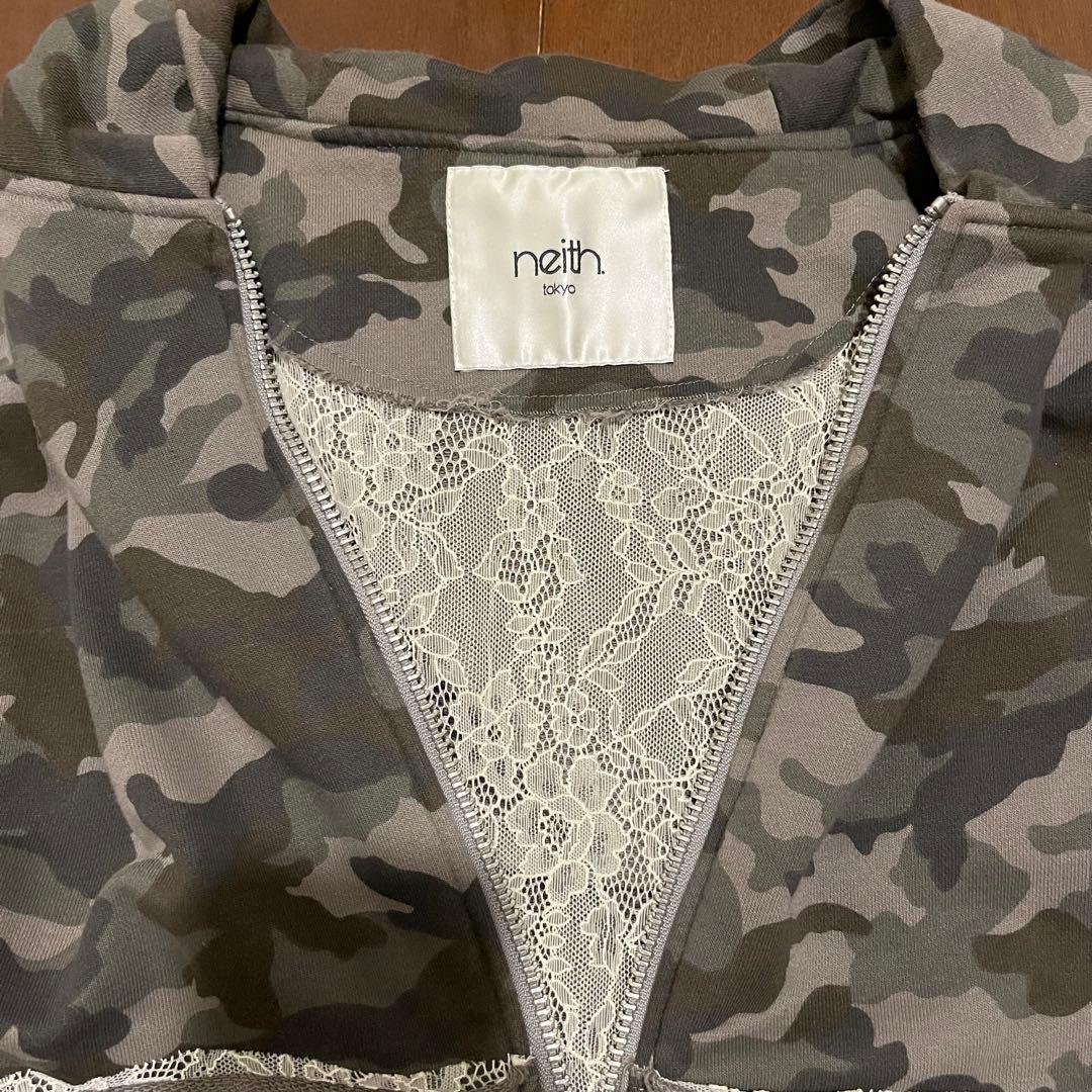 neith. tokyo 迷彩柄 フード付きパーカー　ダブルジップ　完売品