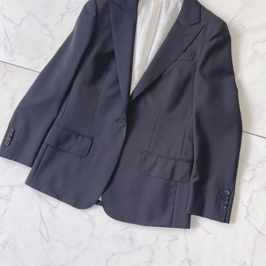 【未使用級】STRASBURGO テーラードジャケット イタリア高級生地 黒