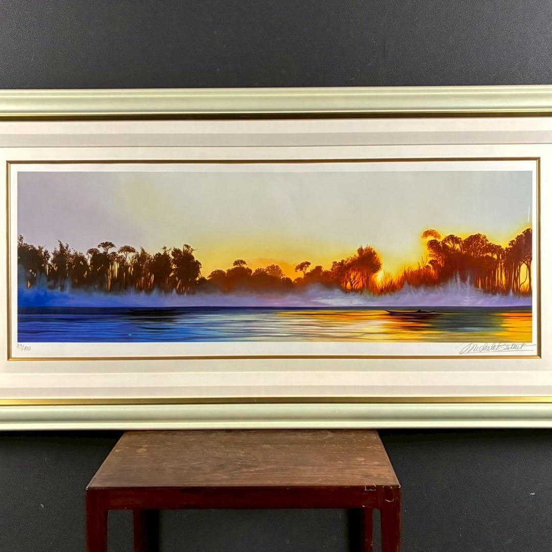 美品 ミッシェル・バテュ「時の流れ」シルクスクリーン 大作 直筆サイン・保証書有