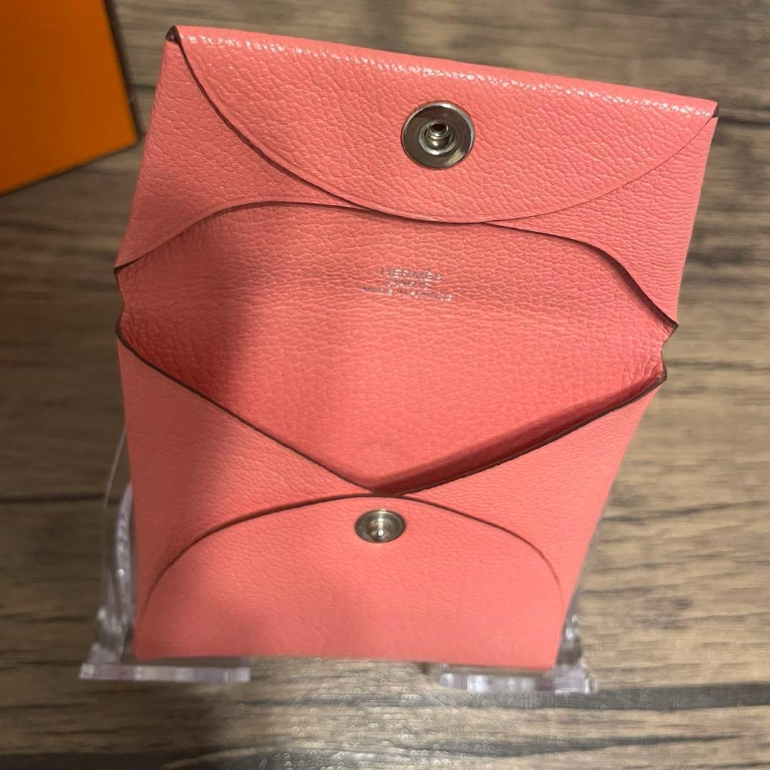 【中古品】エルメス 小銭入れ バスティア ローズコンフェッティ ケース