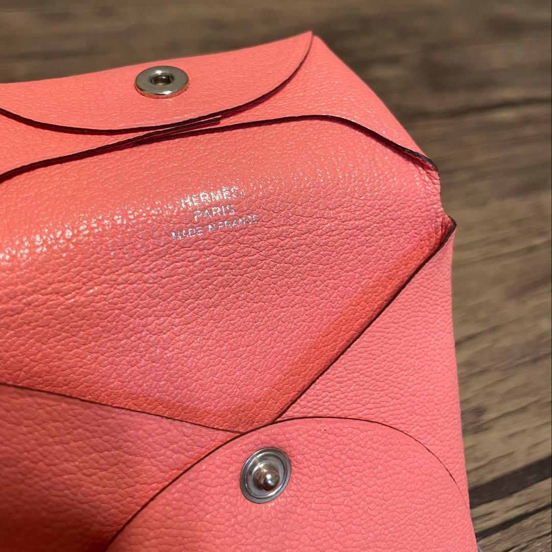 【中古品】エルメス 小銭入れ バスティア ローズコンフェッティ ケース