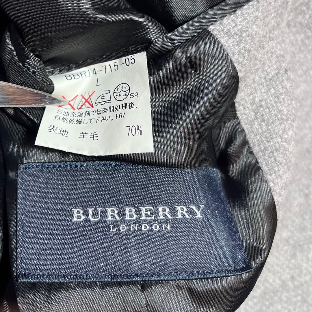 美品バーバリー ロンドンBURBERRY テーラードジャケット カシミヤ混L
