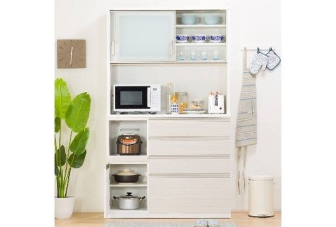 【送料込み】ニトリ食器棚120cm 上下セット／ポスティア