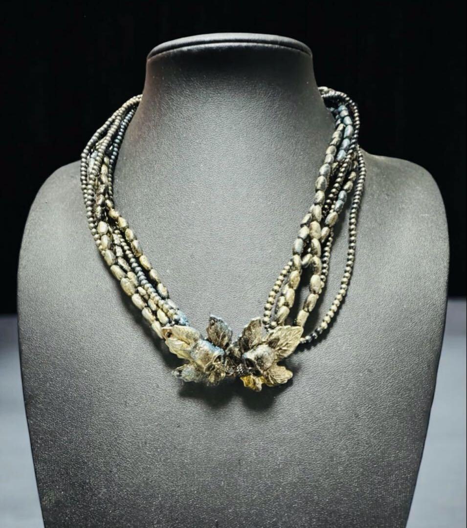 ★1点物★ジャンポールゴルチエ★リーフスカルカルマアンティークネックレス