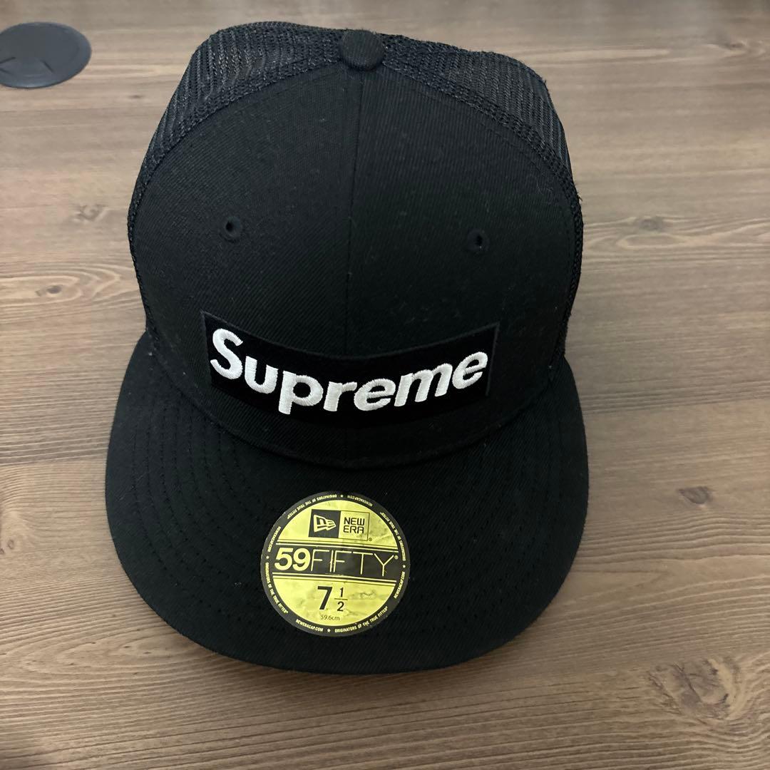 Supreme ブラック メッシュキャップ 7 1/2