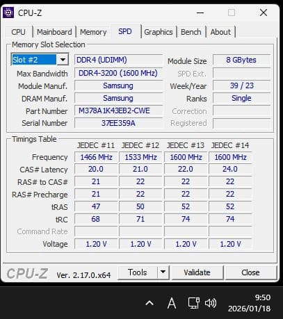 【動作確認済2枚組計16GB】Samsung DDR4 8GB 3200 メモリ