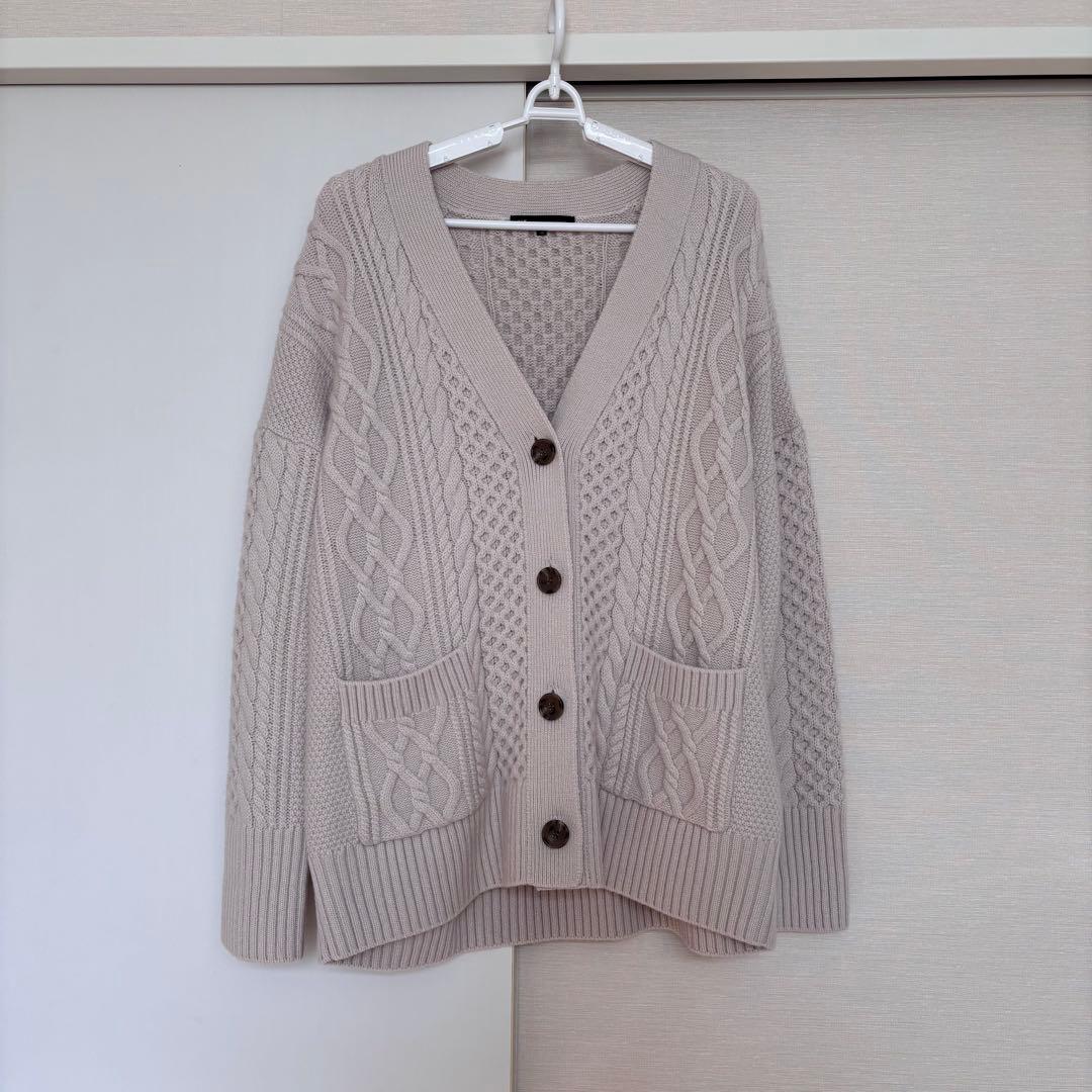 23区 ウールカシミヤ アランパターン カーディガン ¥29,700 サイズ38