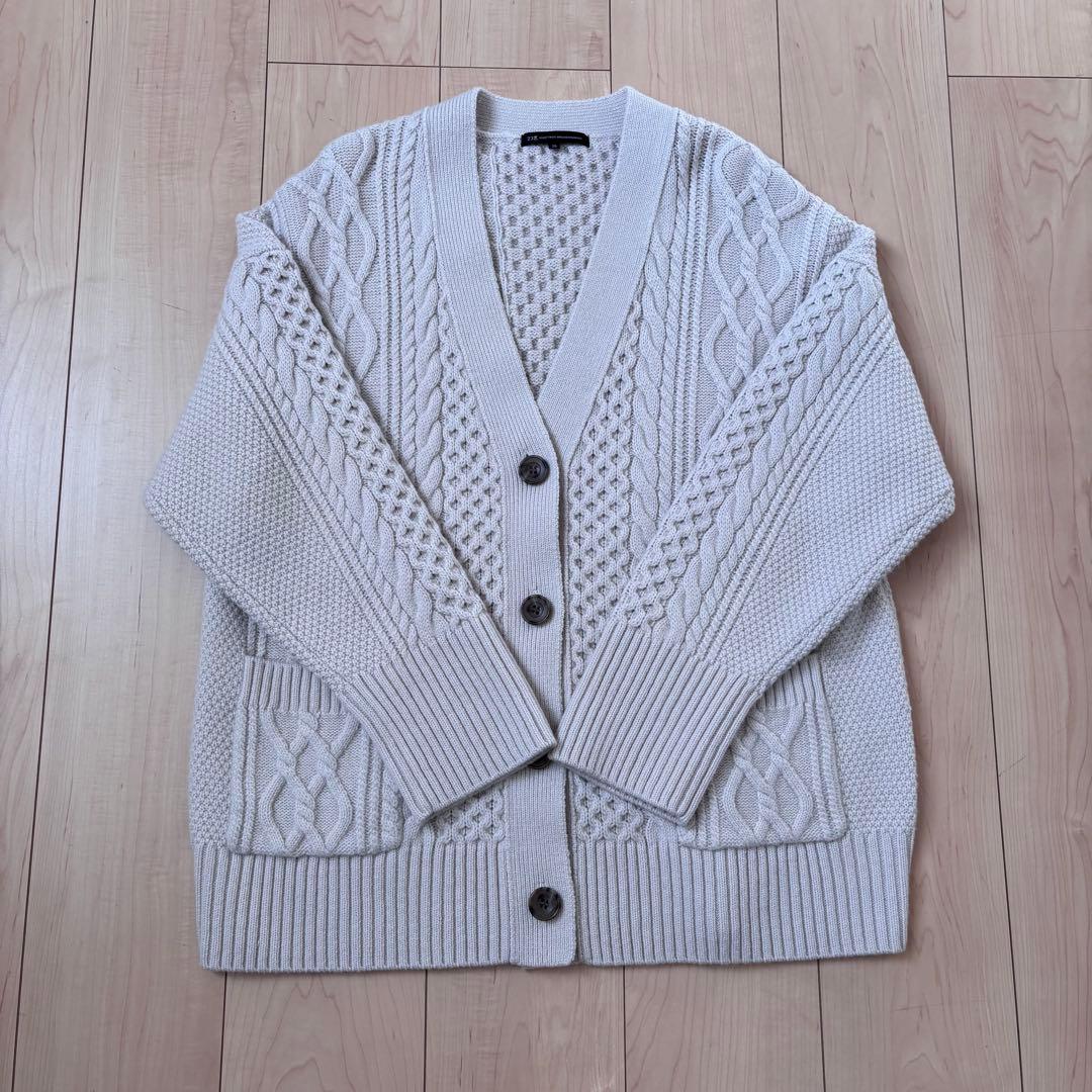 23区 ウールカシミヤ アランパターン カーディガン ¥29,700 サイズ38