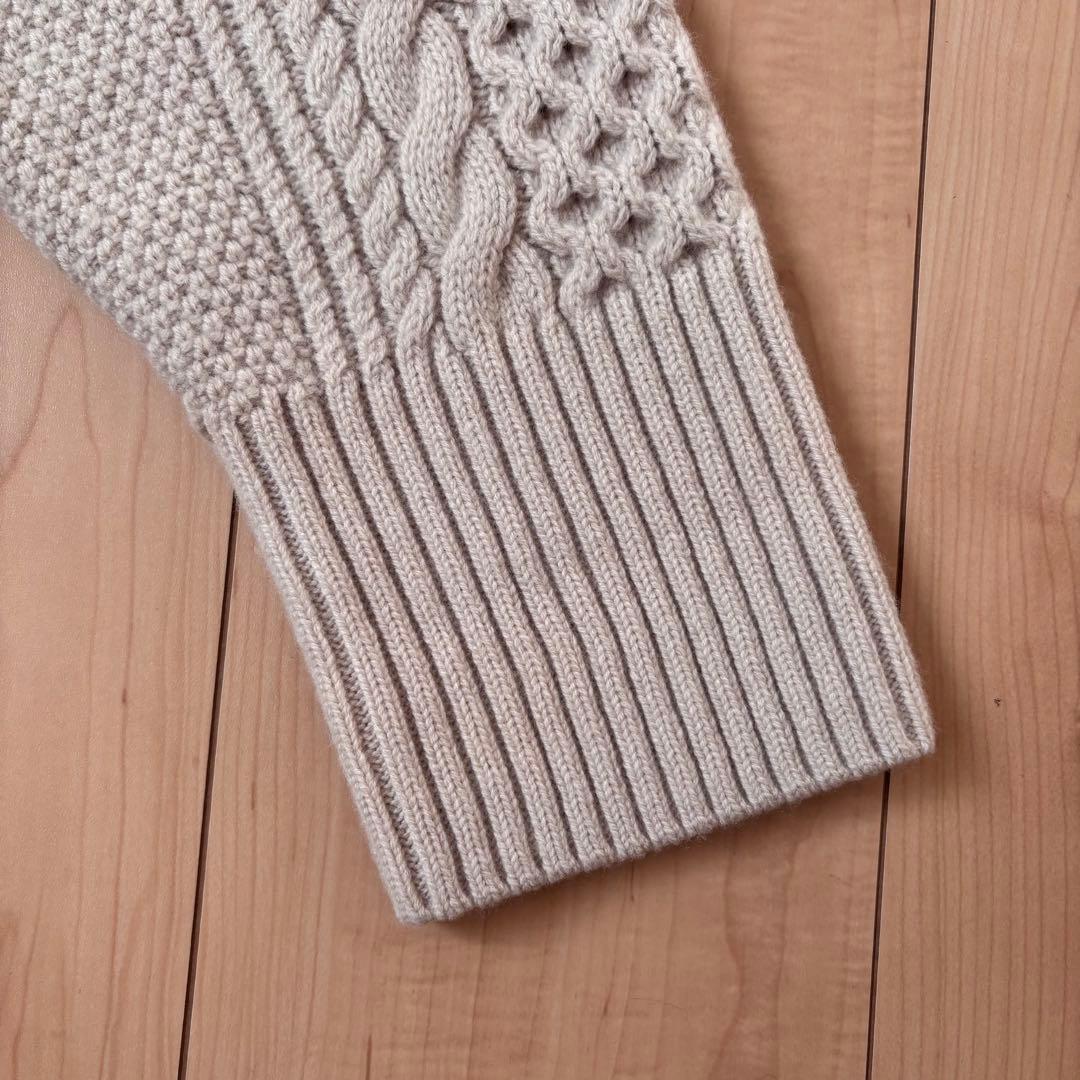 23区 ウールカシミヤ アランパターン カーディガン ¥29,700 サイズ38