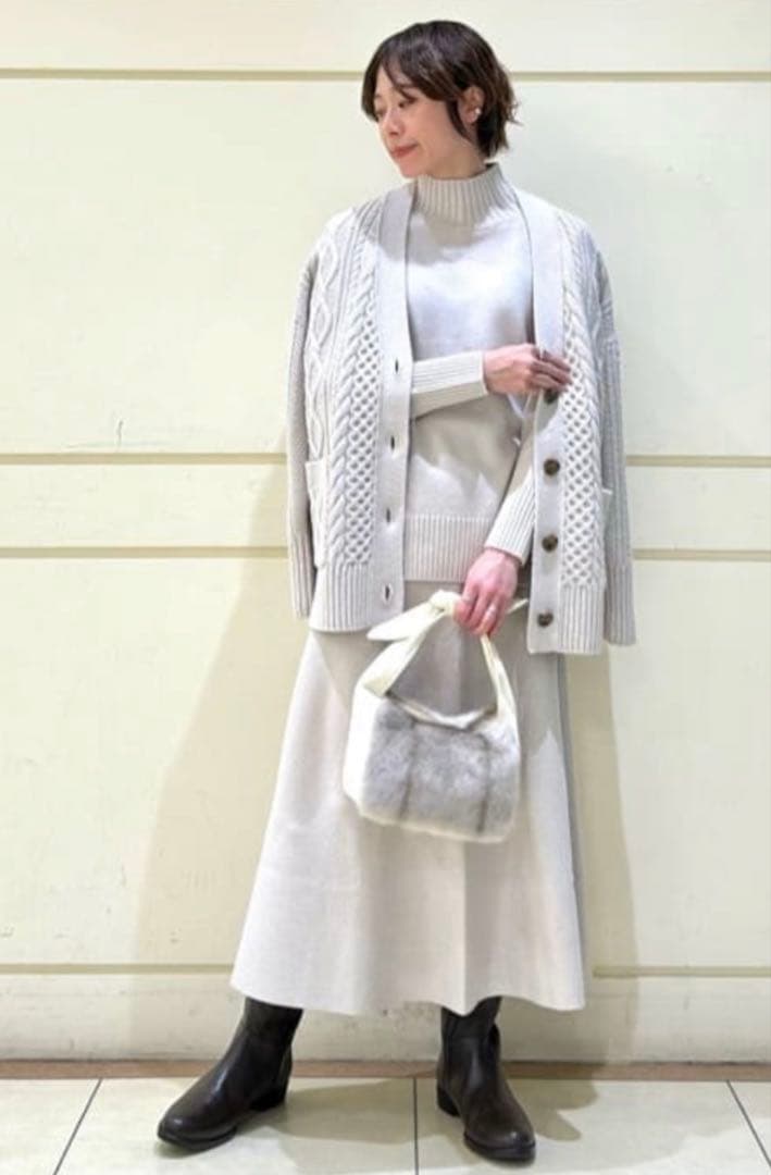 23区 ウールカシミヤ アランパターン カーディガン ¥29,700 サイズ38