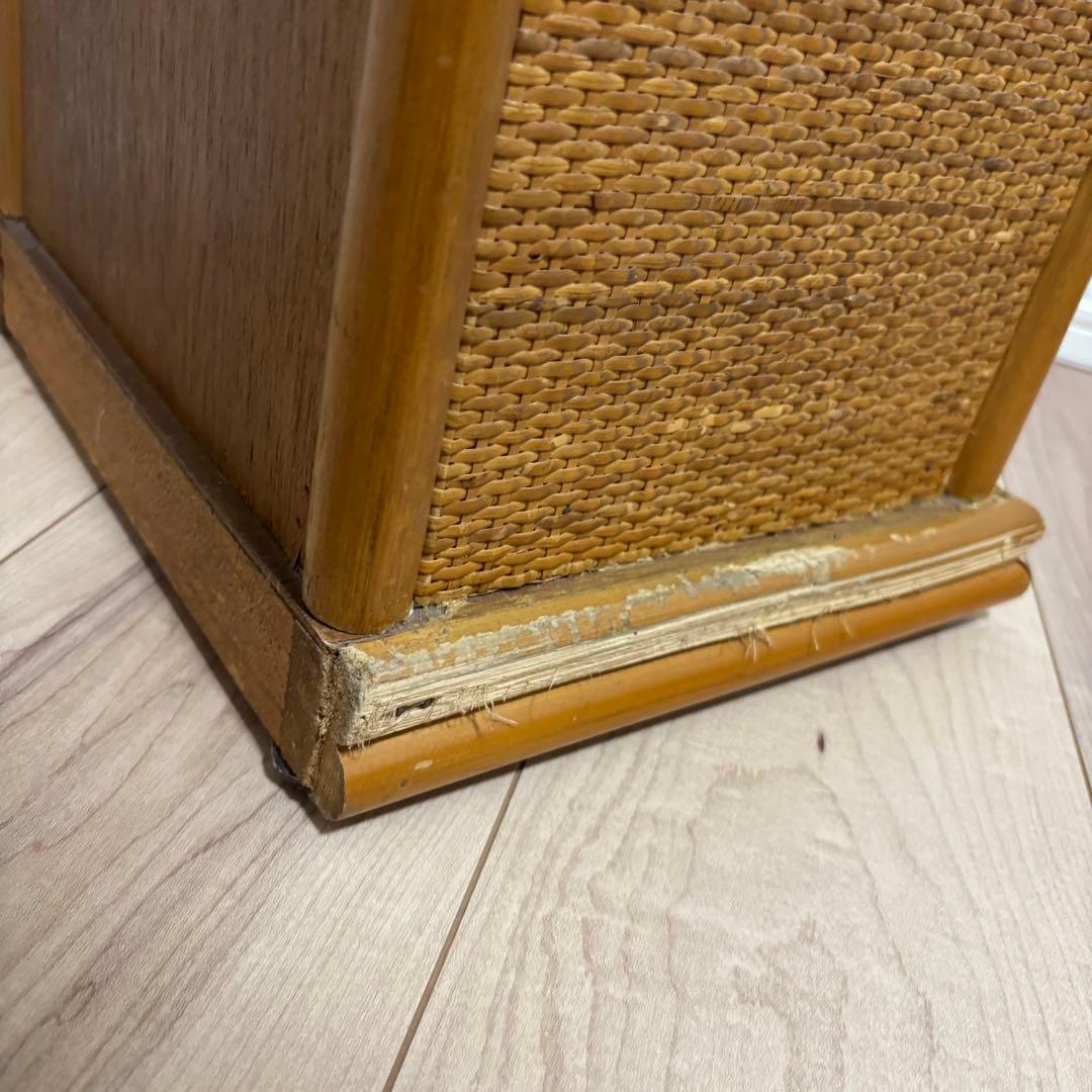 ラタン　5段チェスト　棚　引き出し　ラック　アジアンテイスト スリム