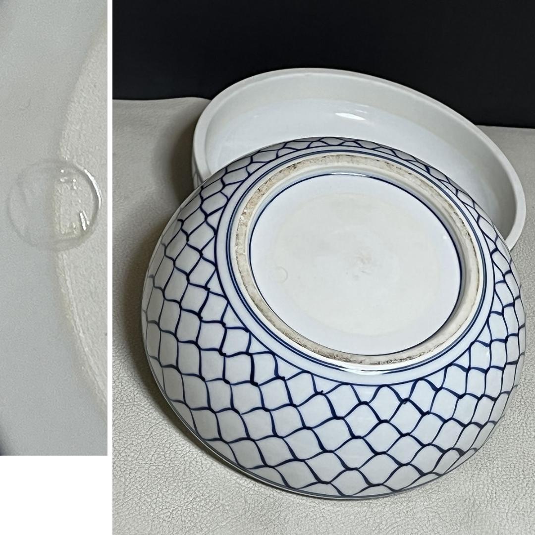 手塚祥堂 染付 網目 喰篭 共箱 平安 祥堂 喰籠 菓子器 茶道具 k3470