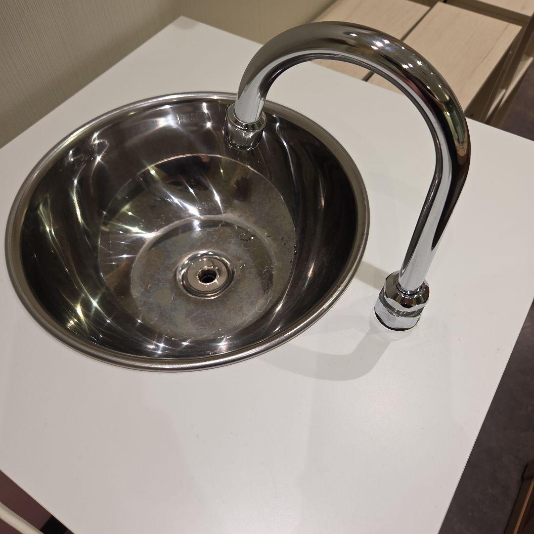 おく洗　コンパクトホワイトシンク ステンレスボウル付き