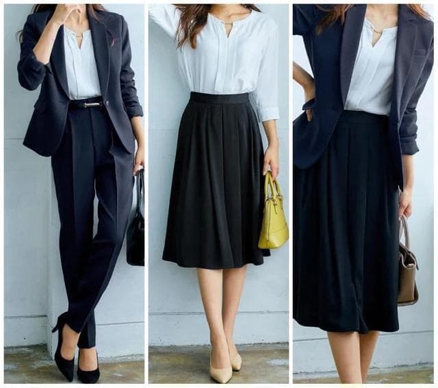 新品☆5L♪紺系♪お仕事からフォーマルまで着回しスーツ4点セット♪〇D101