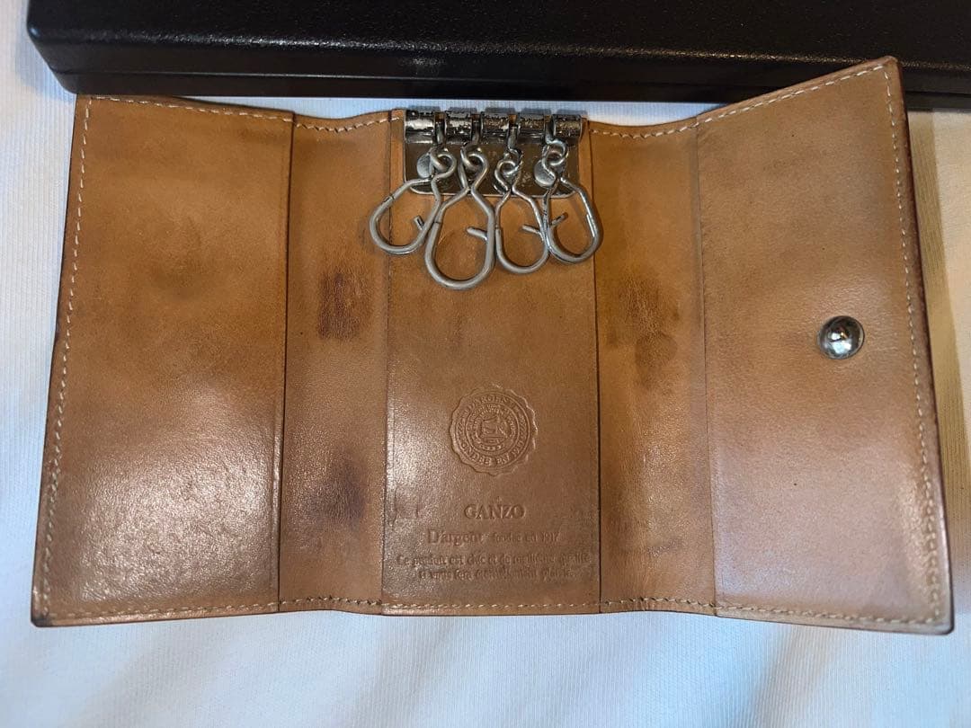 GANZO ネイビー　コードバン キーケース