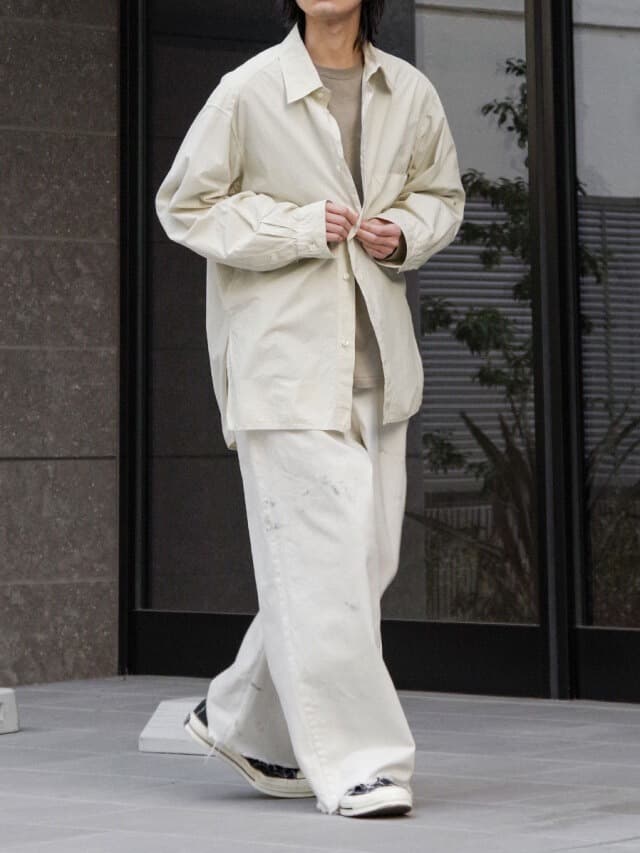 パンツ 26ss ANCELLM \"#05 AGING type-C\" - WHITE